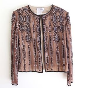 Silk Beaded Blouse/Evening Jacket